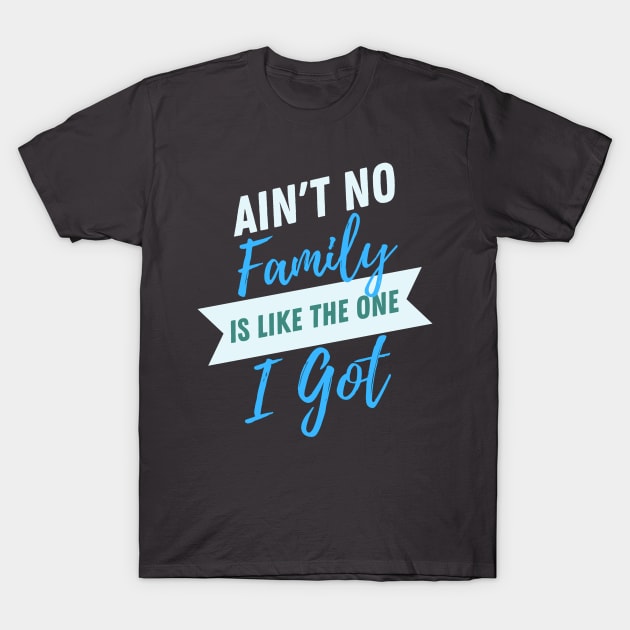 Aint No Family is like The One I Got- Typographic Design T-Shirt by Shop-Arts